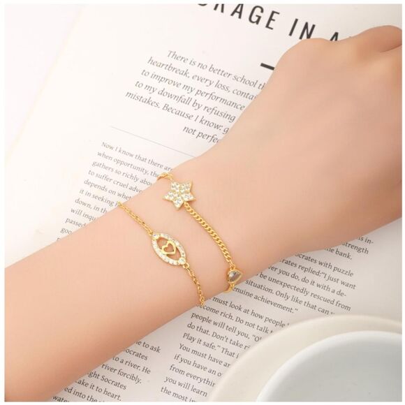 30th Birthday Double Strand Gold & Rhinestone Bracelet w/ Gift Box & Phrase - Picture 4 of 7